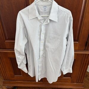 Brooks Brothers Button Down Blue & White Checkered Size 17-34